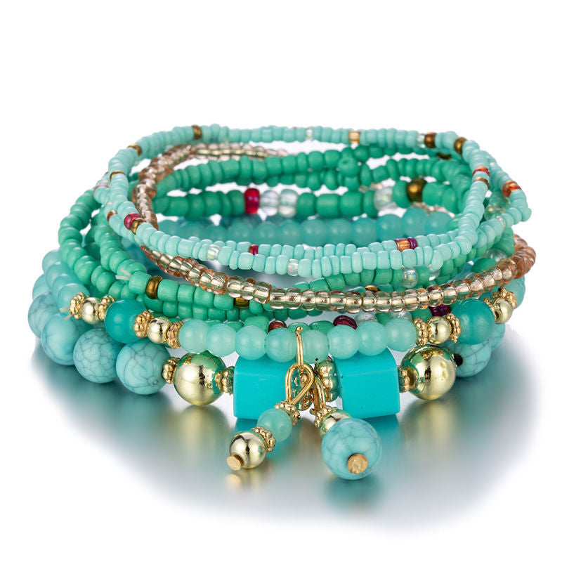 Wholesale Multilayer Creative Turquoise Beaded Bracelet